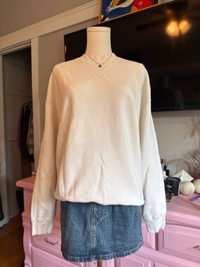 Abercrombie & Fitch Men's Off-White Crewneck Sweater